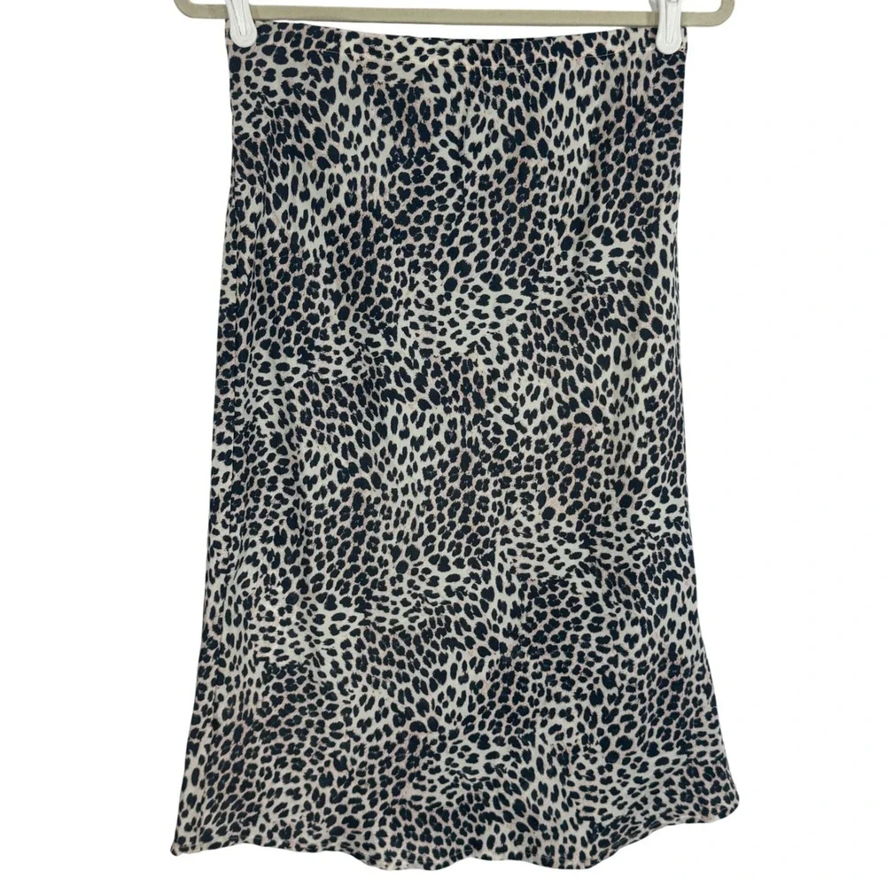 Love Stitch Animal Print Women Midi Skirt Size S Leopard Black‎ Pink Pullover
